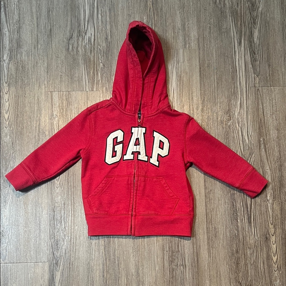 GAP Kids Vibrant Red Zip-Up Hoodie- Size 2T